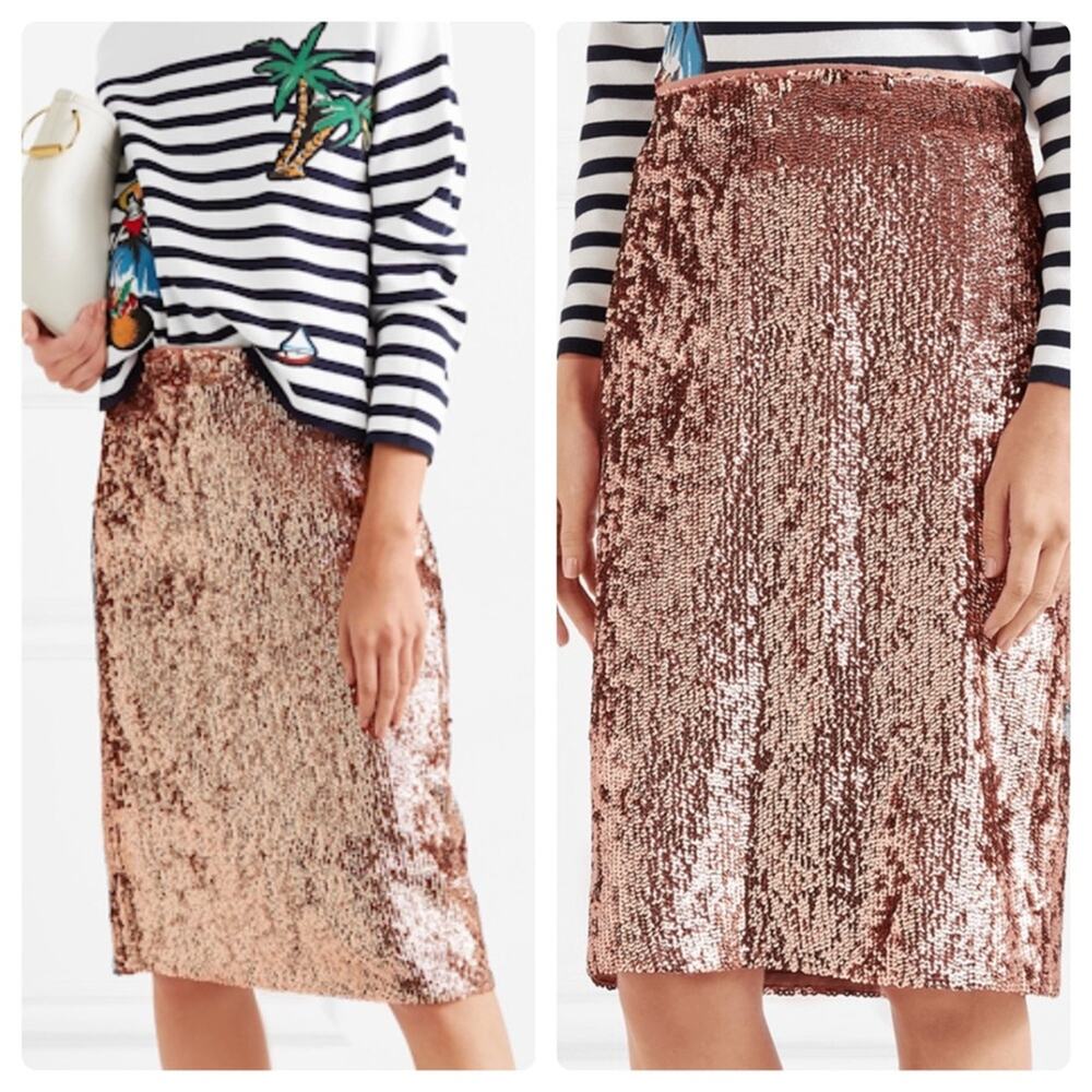 J. Crew Rose Gold Sequin Skirt